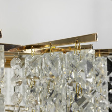 Изысканная золотая люстра с хрустальными подвесками Ø 75 см | Line F | Арт. 567-800 