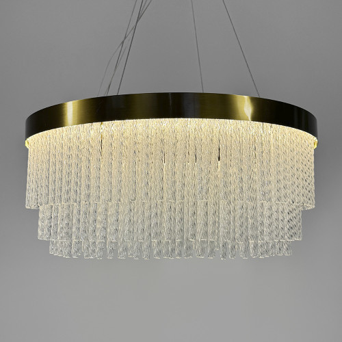 Изысканная подвесная LED люстра в латунном корпусе Ø 60 см | Line F | Арт. M221-600 GD 