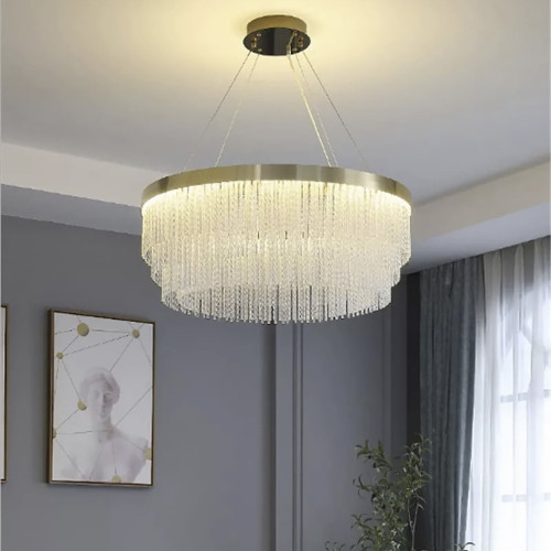 Изысканная подвесная LED люстра в латунном корпусе Ø 60 см | Line F | Арт. M221-600 GD 