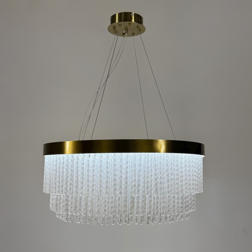 Изысканная подвесная LED люстра в латунном корпусе Ø 60 см | Line F | Арт. M221-600 GD 