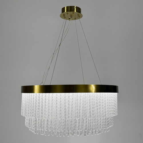 Изысканная подвесная LED люстра в латунном корпусе Ø 60 см | Line F | Арт. M221-600 GD 