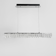 Видовжена кришталева люстра в хромі 80х5 см | Арт. 33038L-850*50 CH | Line F