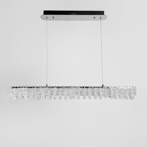 Видовжена кришталева люстра в хромі 80х5 см | Арт. 33038L-850*50 CH | Line F Видовжена кришталева люстра в хромі 80х5 см | Арт. 33038L-850*50 CH | Line F