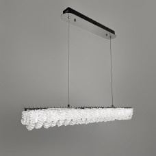 Видовжена кришталева люстра в хромі 80х5 см | Арт. 33038L-850*50 CH | Line F