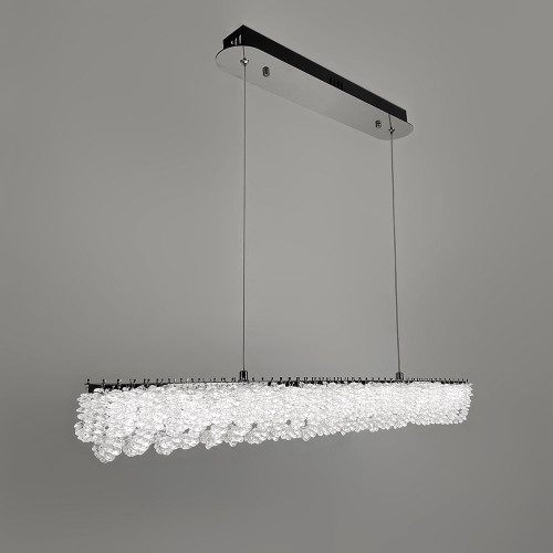 Видовжена кришталева люстра в хромі 80х5 см | Арт. 33038L-850*50 CH | Line F Видовжена кришталева люстра в хромі 80х5 см | Арт. 33038L-850*50 CH | Line F