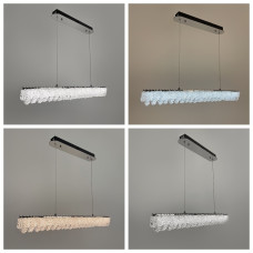 Видовжена кришталева люстра в хромі 80х5 см | Арт. 33038L-850*50 CH | Line F