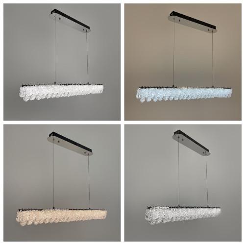 Видовжена кришталева люстра в хромі 80х5 см | Арт. 33038L-850*50 CH | Line F Видовжена кришталева люстра в хромі 80х5 см | Арт. 33038L-850*50 CH | Line F