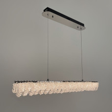 Видовжена кришталева люстра в хромі 80х5 см | Арт. 33038L-850*50 CH | Line F