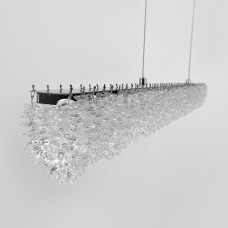 Видовжена кришталева люстра в хромі 80х5 см | Арт. 33038L-850*50 CH | Line F