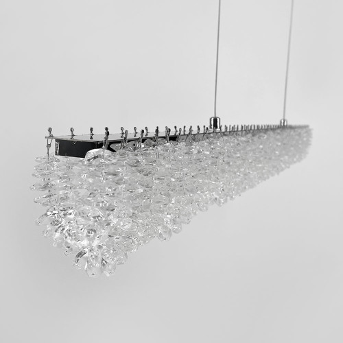 Видовжена кришталева люстра в хромі 80х5 см | Арт. 33038L-850*50 CH | Line F Видовжена кришталева люстра в хромі 80х5 см | Арт. 33038L-850*50 CH | Line F