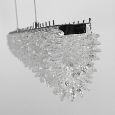 Видовжена кришталева люстра в хромі 80х5 см | Арт. 33038L-850*50 CH | Line F