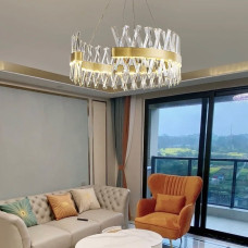 Дизайнерская люстра с кристаллообразными палочками Ø 80 см | Line F | Арт. 7006-800C 