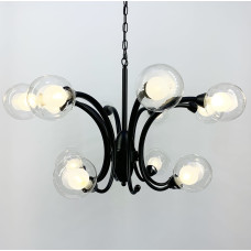 Дизайнерская подвесная люстра с 9 двойными плафонами | Line F | Арт. ZL1427/8+4 