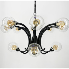 Дизайнерская подвесная люстра с 9 двойными плафонами | Line F | Арт. ZL1427/8+4 