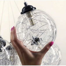 Подвесной светильник Transparent Bubbles на 7 плафонов с металлической нитью | Line F | Арт. 371/7 