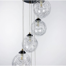 Подвесной светильник Transparent Bubbles на 7 плафонов с металлической нитью | Line F | Арт. 371/7 
