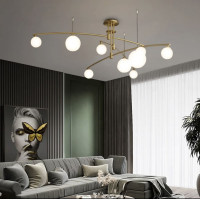 Aure – современная подвесная люстра в латунном каркасе | Line F | Арт. SGJ8/9 AB 