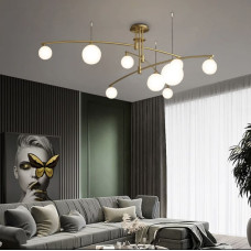 Aure – современная подвесная люстра в латунном каркасе | Line F | Арт. SGJ8/9 AB 