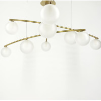 Aure – современная подвесная люстра в латунном каркасе | Line F | Арт. SGJ8/9 AB 