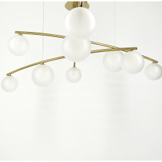 Aure – современная подвесная люстра в латунном каркасе | Line F | Арт. SGJ8/9 AB 