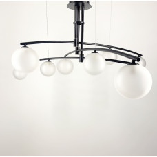 Aure – современная подвесная люстра в черном каркасе | Line F | Арт. SGJ8/9 BK 