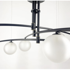 Aure – современная подвесная люстра в черном каркасе | Line F | Арт. SGJ8/9 BK 