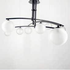 Aure – современная подвесная люстра в черном каркасе | Line F | Арт. SGJ8/9 BK 