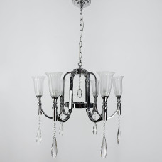 Классическая люстра на 6 ламп с хрустальными подвесами | Line F | Арт. AT23/6 
