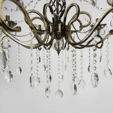 Класична люстра-підсвічник на 8 ламп у бронзовому корпусі Ø 70 см | Арт. 6071/8 AB | Line F