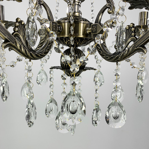 Підвісна кришталева люстра Crystal Life у бронзовому корпусі на 5 ламп Line.F 11549/5