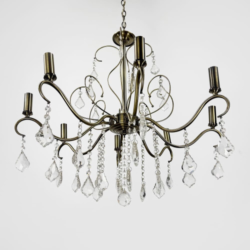 Класична люстра-підсвічник на 8 ламп у сатиновому корпусі Ø 70 см | Арт. 6028/8 | Line F Класична люстра-підсвічник на 8 ламп у сатиновому корпусі Ø 70 см | Арт. 6028/8 | Line F