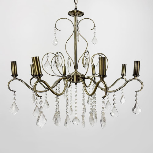 Класична люстра-підсвічник на 8 ламп у сатиновому корпусі Ø 70 см | Арт. 6028/8 | Line F Класична люстра-підсвічник на 8 ламп у сатиновому корпусі Ø 70 см | Арт. 6028/8 | Line F