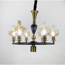 Класична підвісна люстра з 7 янтарними плафонами | Арт. ZL 1570/6 A | Line F