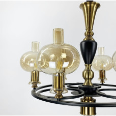 Класична підвісна люстра з 7 янтарними плафонами | Арт. ZL 1570/6 A | Line F