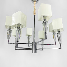 Классическая хромовая люстра с квадратными абажурами | Line F | Арт. AT30/8 