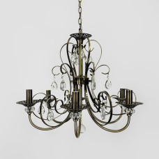 Бронзова люстра-підсвічник на 6 ламп у корпусі Ø 60 см | Арт. 6349/6 | Line F