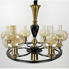 Классическая подвесная люстра с 5 янтарными плафонами | Line F | Арт. ZL1570/4 A 