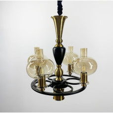 Классическая подвесная люстра с 5 янтарными плафонами | Line F | Арт. ZL1570/4 A 