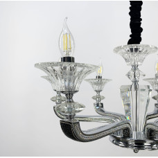 Класична підвісна люстра із екошкірою на корпусі Line.F S 609 BK