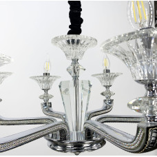 Класична підвісна люстра із екошкірою на корпусі Line.F S 609 BK