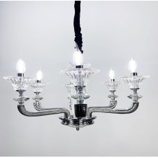 Класична підвісна люстра із екошкірою на корпусі Line.F S 609 BK