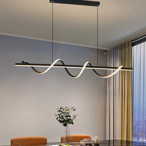 Закрученная LED люстра в черном корпусе 120 см | Line F | Арт. H22-L1200 BK 