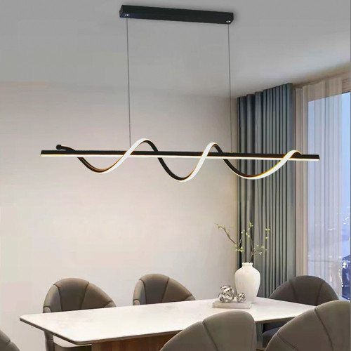 Закрученная LED люстра в черном корпусе 120 см | Line F | Арт. H22-L1200 BK 