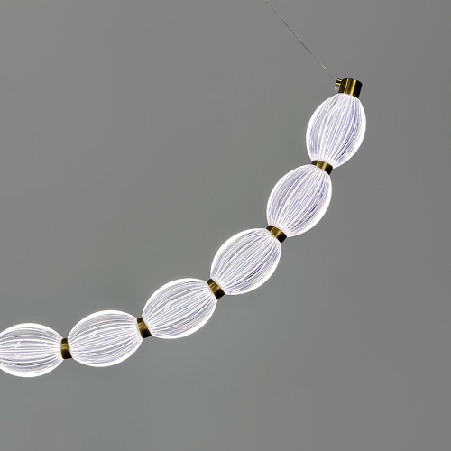 Дуговая Led люстра с 11 прозрачными рельефными шариками в корпусе 90 см | Line F | Арт. MJ344-900L AB+CL 
