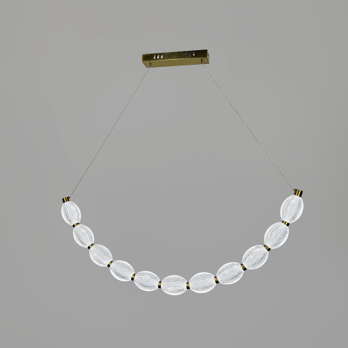 Дуговая Led люстра с 11 прозрачными рельефными шариками в корпусе 90 см | Line F | Арт. MJ344-900L AB+CL 