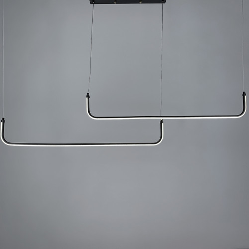 Черная линейная LED люстра с 2-я линиями 90 см (2 по 65 см) | Line F | Арт. H28L-2-900 BK 