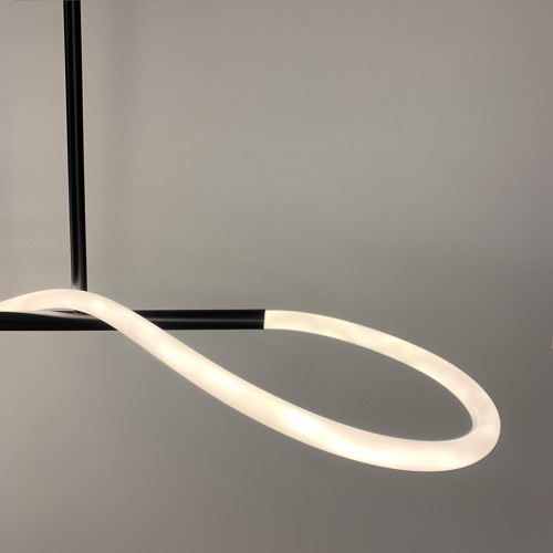Черная удлиненная люстра ELISION с гибкой LED лентой 150 см | Line F | Арт. JU22L-1500 BK 