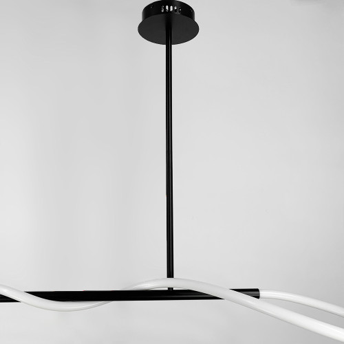 Черная удлиненная люстра ELISION с гибкой LED лентой 150 см | Line F | Арт. JU22L-1500 BK 