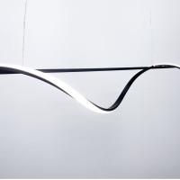 Удлиненная линейная светодиодная люстра в черном корпусе 120 см | Line F | Арт. NO8-1200L BK 