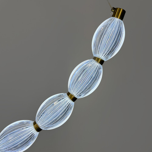 Дуговая Led люстра с 12 прозрачными рельефными шариками в корпусе 100 см | Line F | Арт. MJ344-1000L AB+CL 